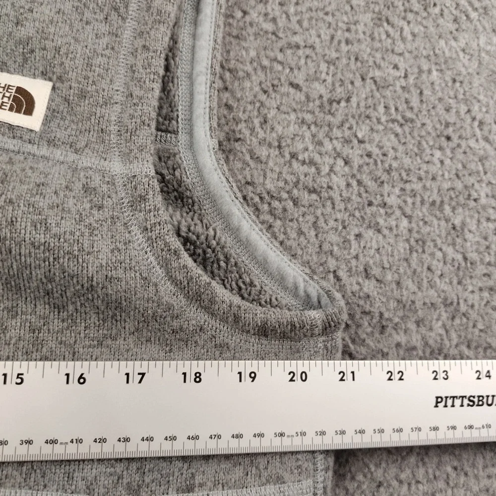 The North Face Vest Mens Medium Gordon Lyons Gray Fleece Full Zip EUC